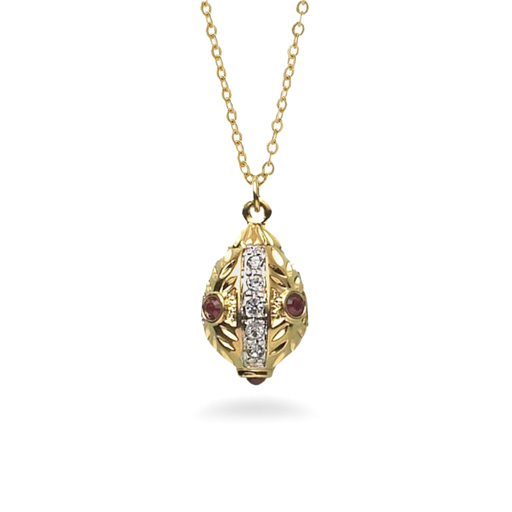 'Ruby and Diamond' Egg Pendant