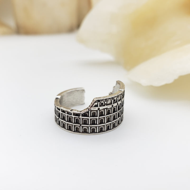 Roman Colosseum Ring - Antique Silver Finish
