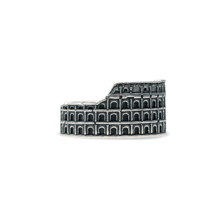Roman Colosseum Ring - Antique Silver Finish