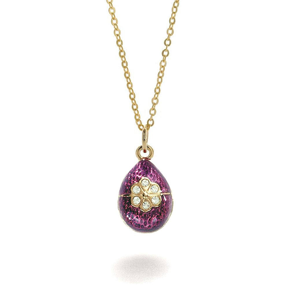 Imperial Purple Rose Egg Pendant