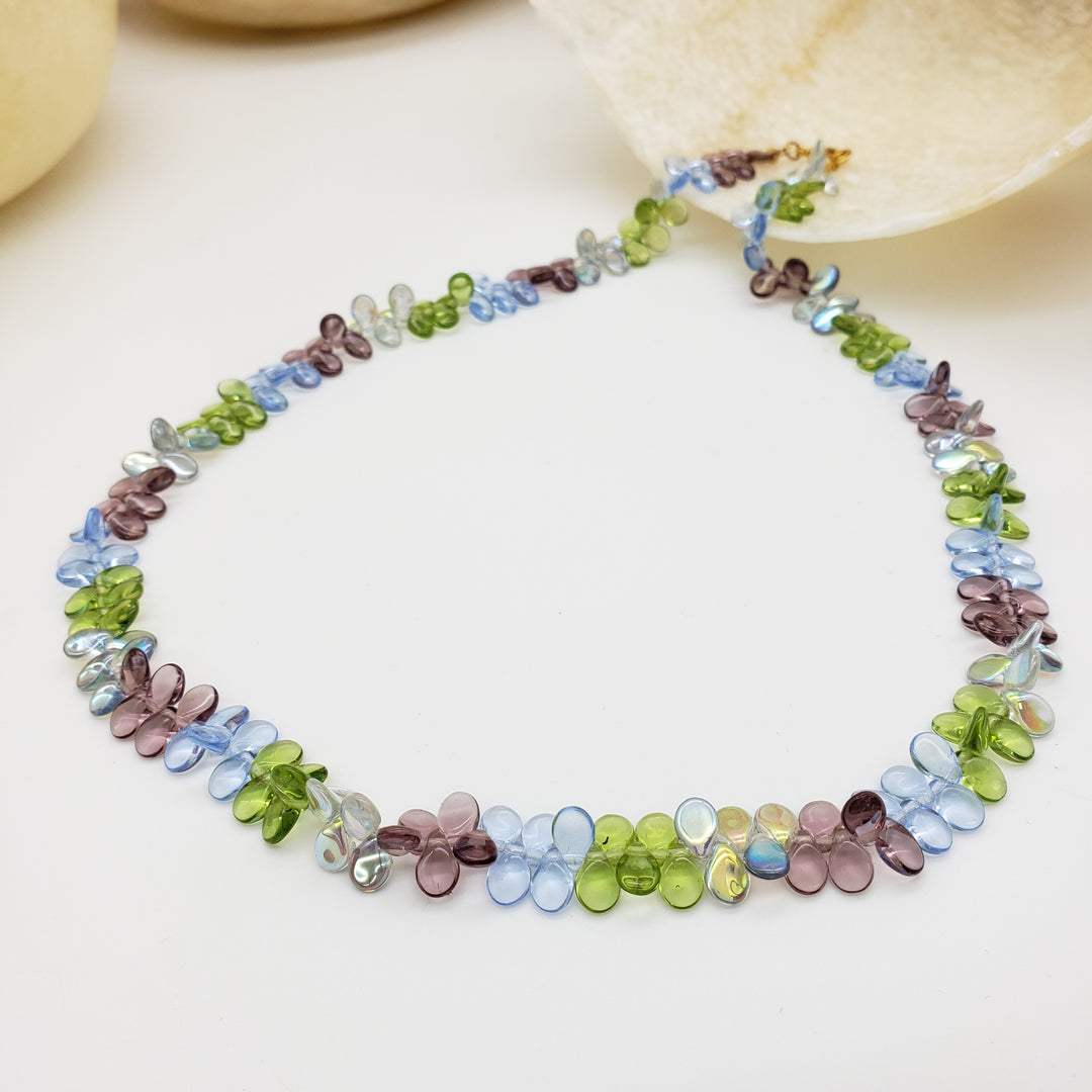 Monet Inspired Glass Petal Necklace