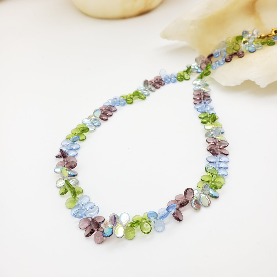 Monet Inspired Glass Petal Necklace