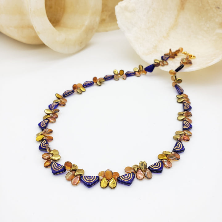 Klimt Inspired Glass Petal Necklace