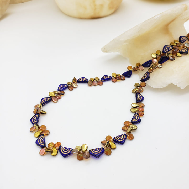 Klimt Inspired Glass Petal Necklace