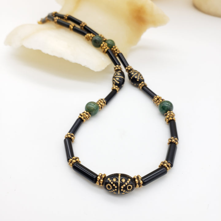Klimt Inspired Gold Flecked Necklace