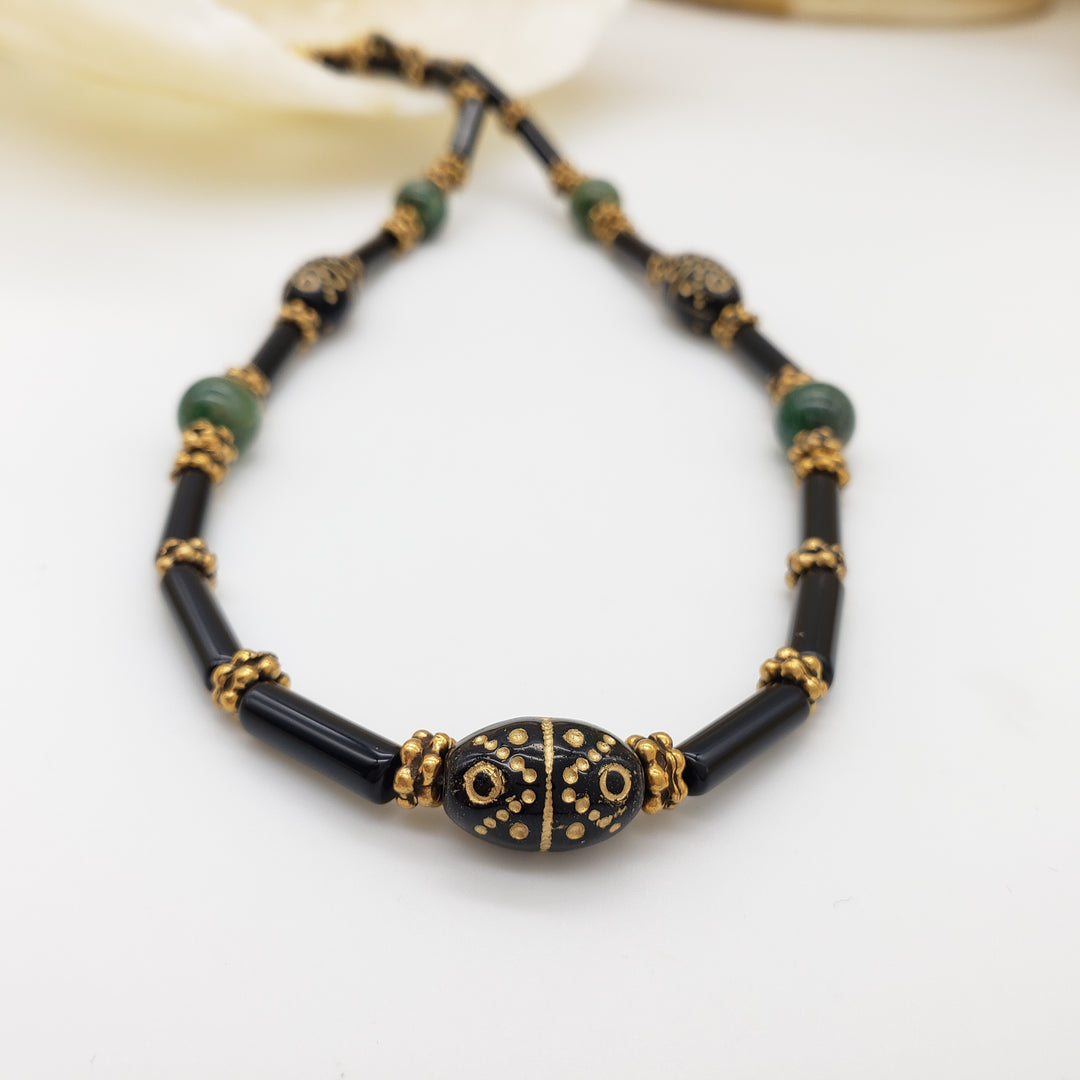 Klimt Inspired Gold Flecked Necklace