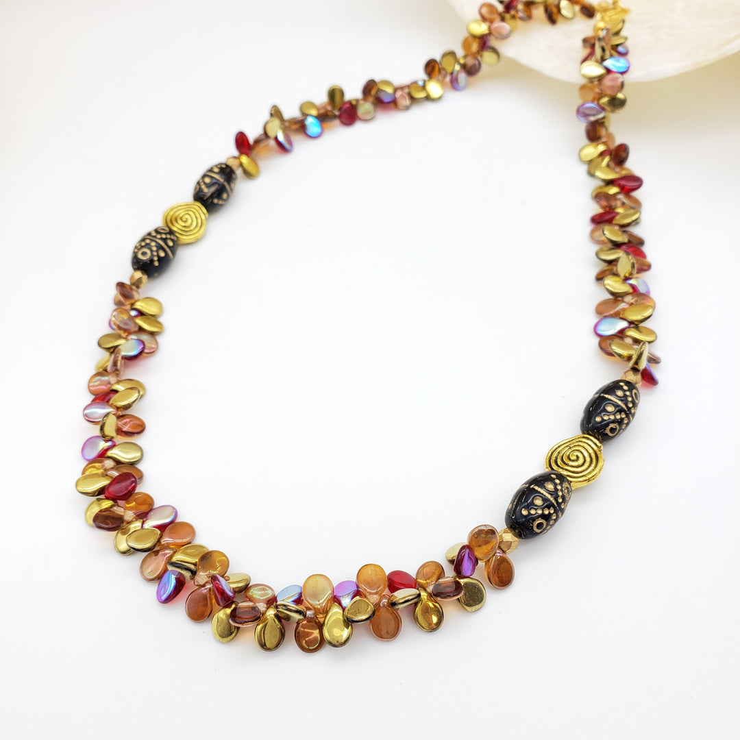 Klimt Gold Spiral Necklace