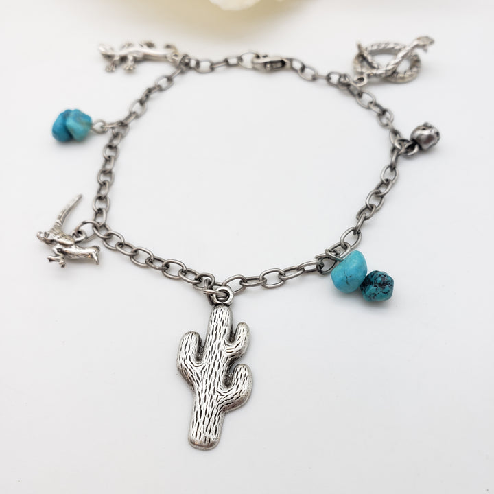 Turquoise Charm Bracelet - 8"