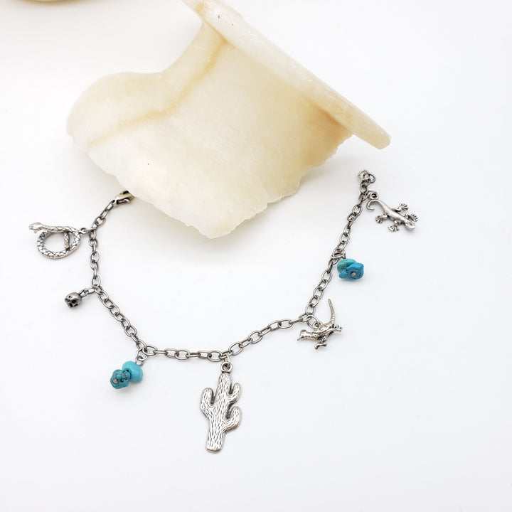 Turquoise Charm Bracelet - 8"