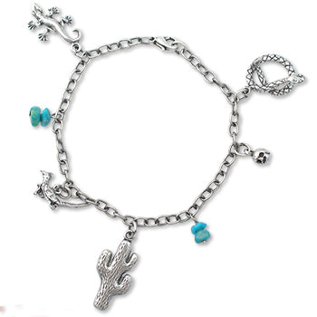 Turquoise Charm Bracelet - 8"