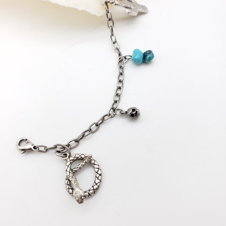 Turquoise Charm Bracelet - 8"