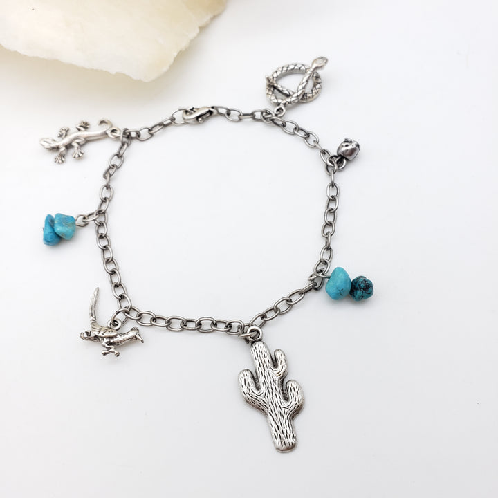 Turquoise Charm Bracelet - 8"
