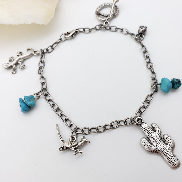 Turquoise Charm Bracelet - 8"