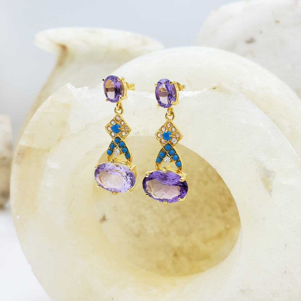 Post Amethyst Earrings