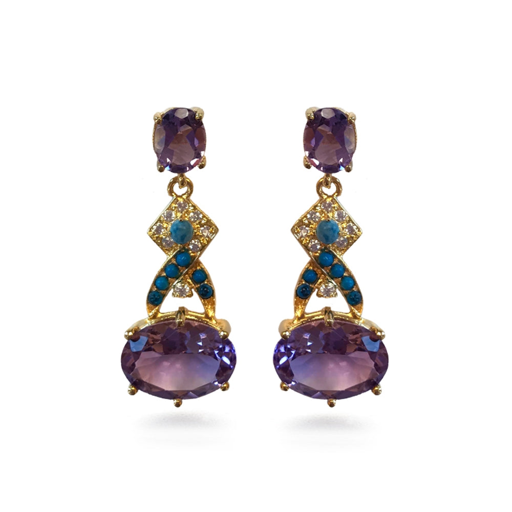 Post Amethyst Earrings