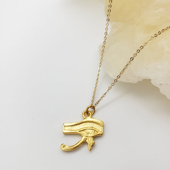 Eye of Horus Pendant - Bright Gold Finish