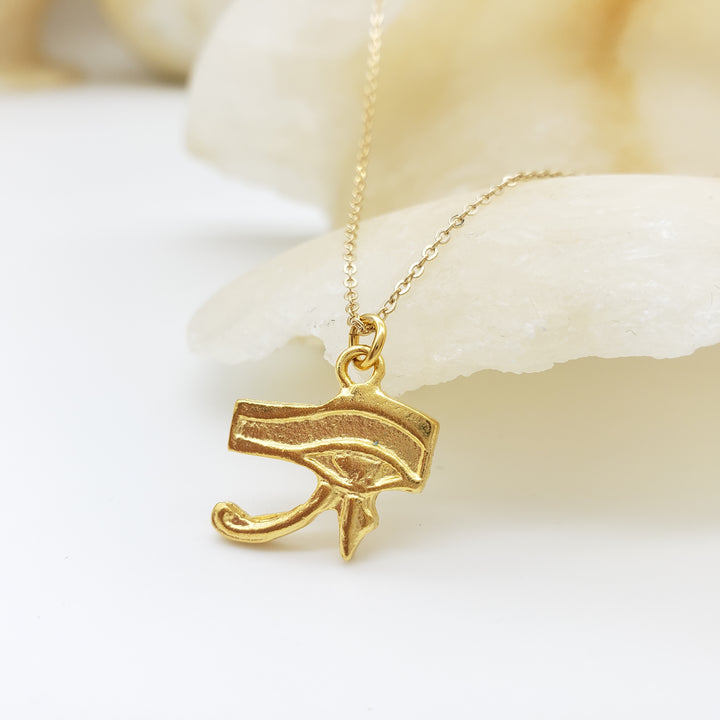 Eye of Horus Pendant - Bright Gold Finish