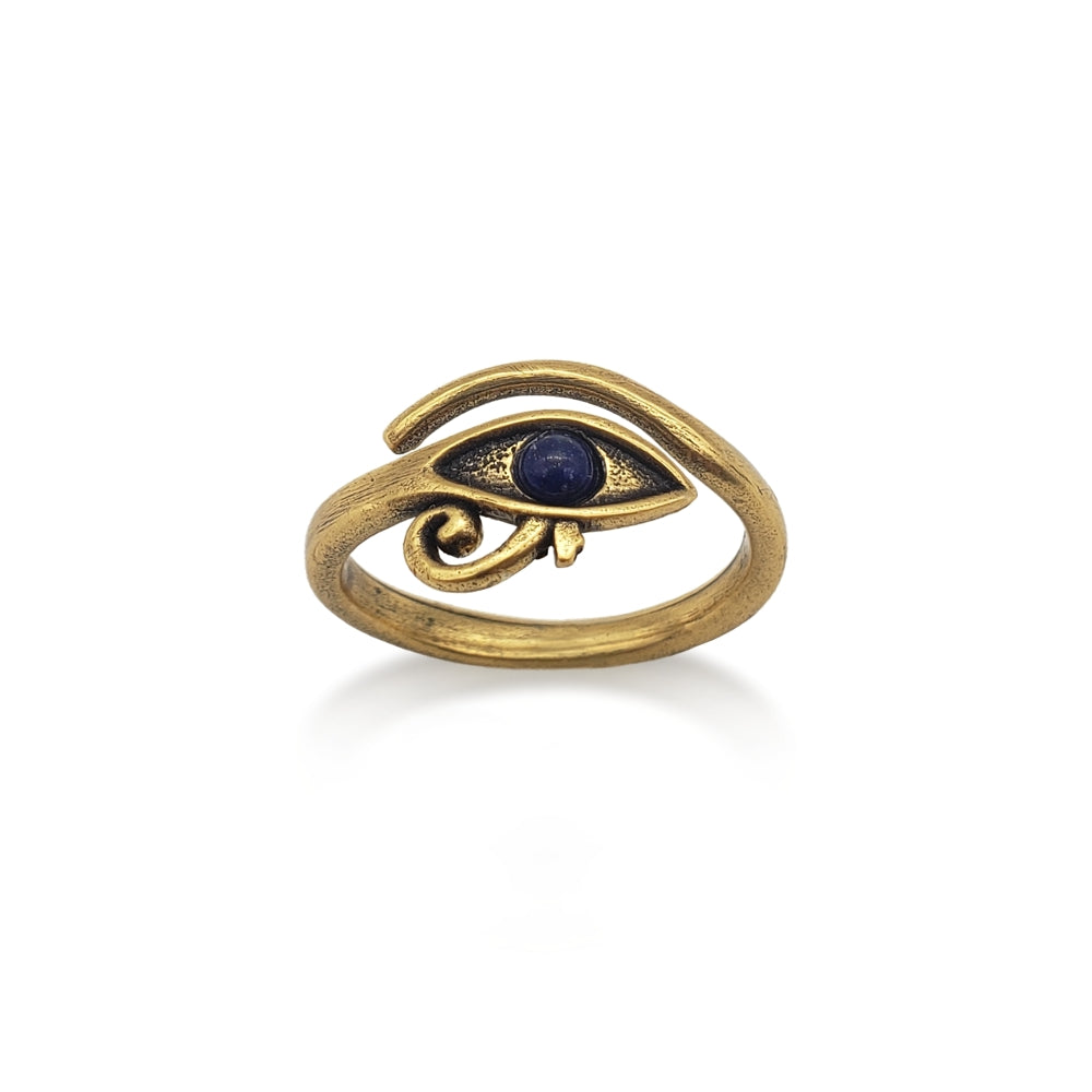 Eye of Horus Ring - Antique Gold Finish