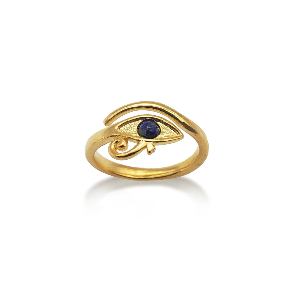 Eye of Horus Ring - Bright Gold Finish