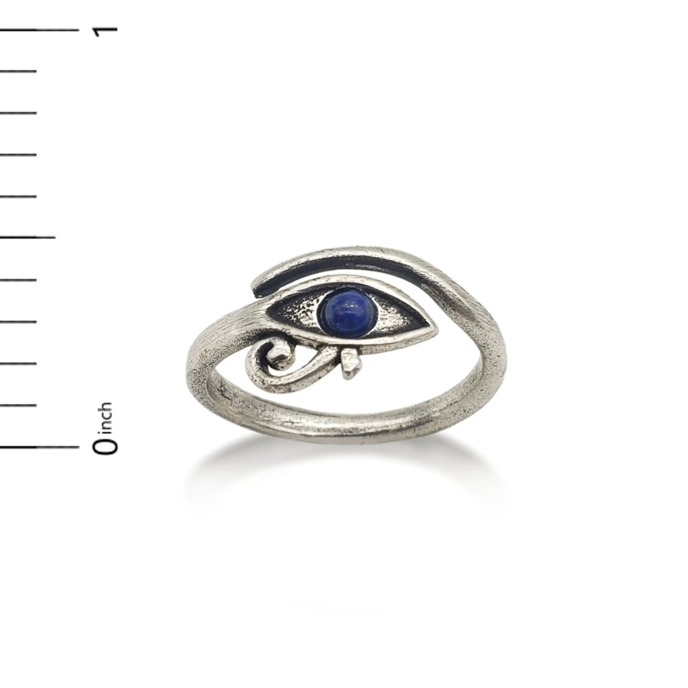 Eye of Horus Ring - Antique Silver Finish
