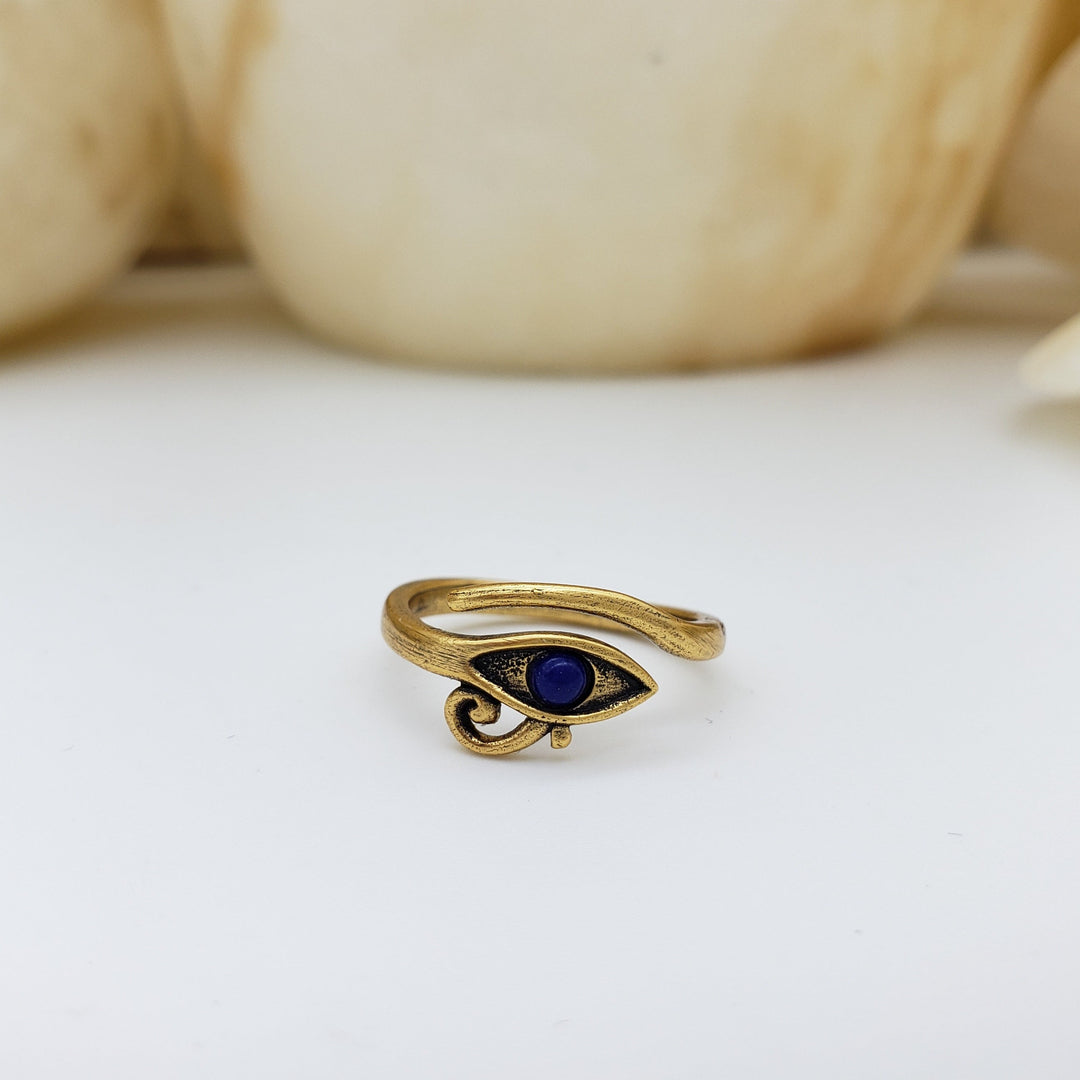 Eye of Horus Ring - Antique Gold Finish