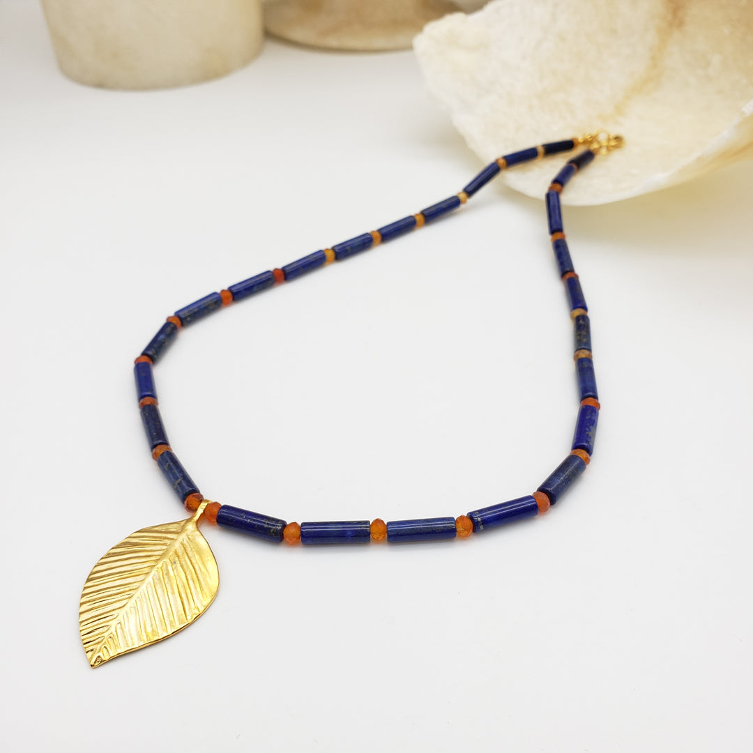 Queen Puabi Single Leaf Necklace