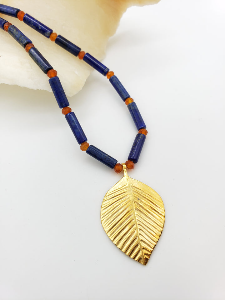 Queen Puabi Single Leaf Necklace