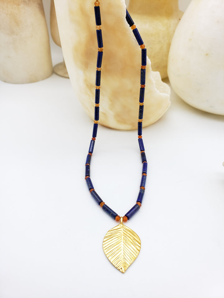 Queen Puabi Single Leaf Necklace