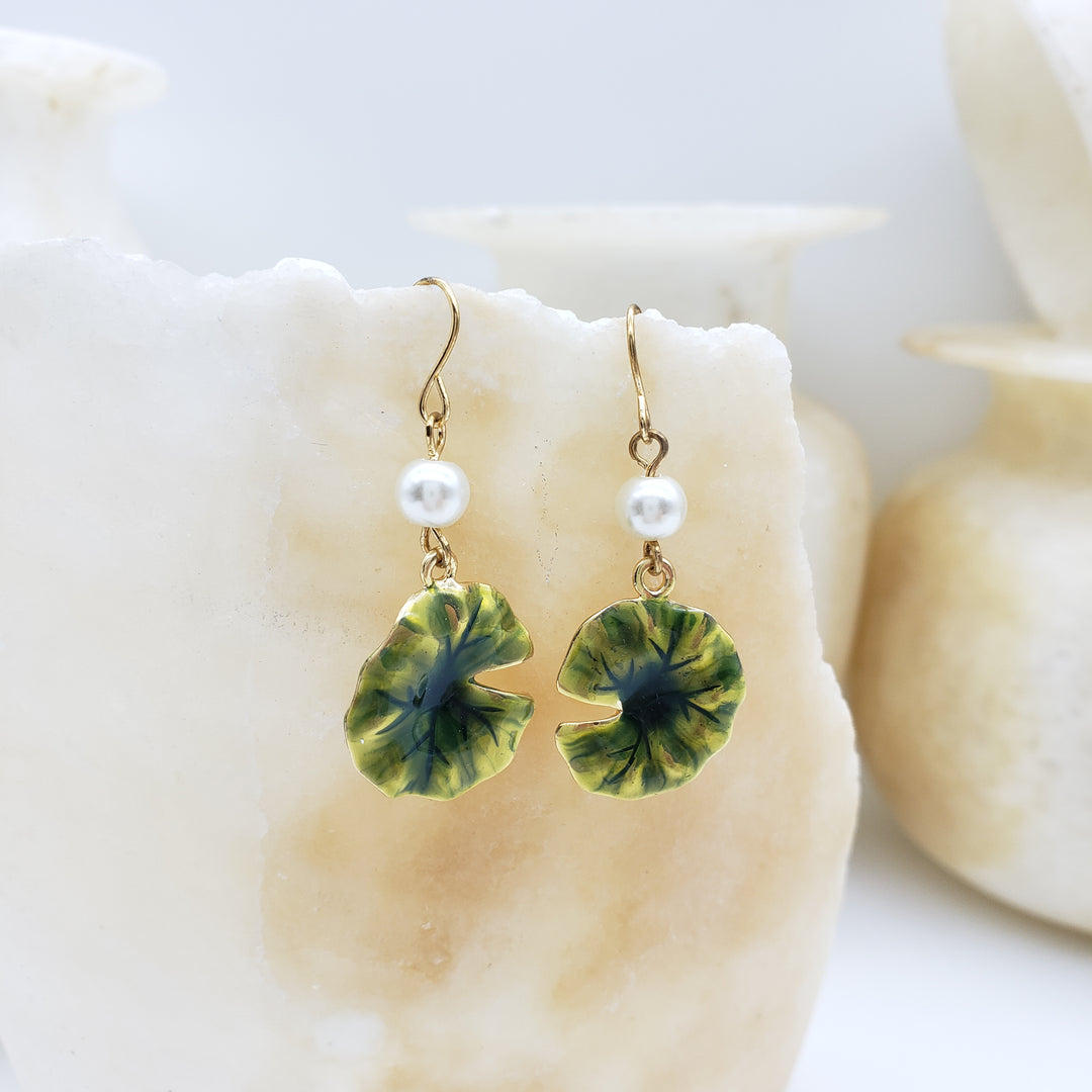 Monet Water Lily Dangle Earrings