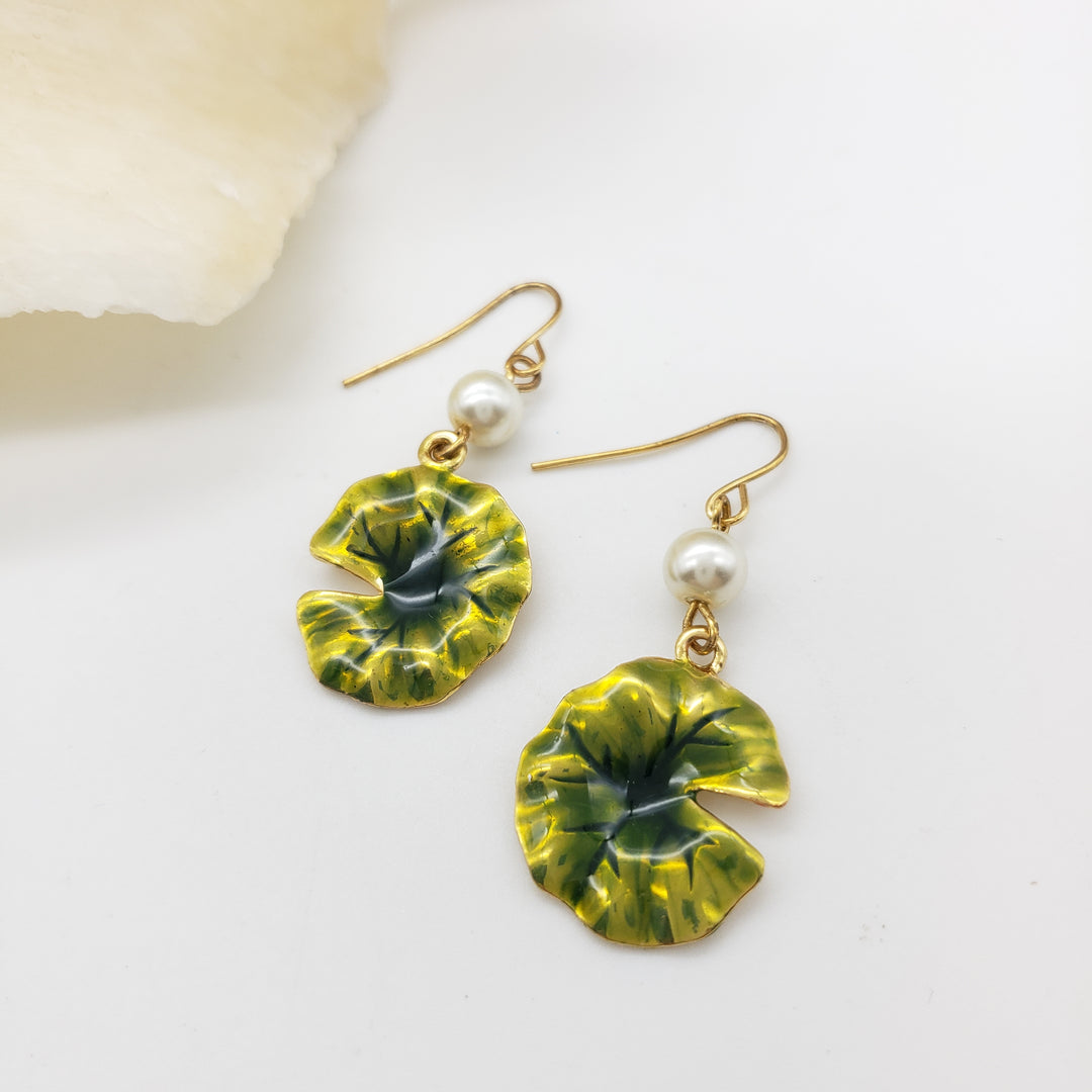 Monet Water Lily Dangle Earrings