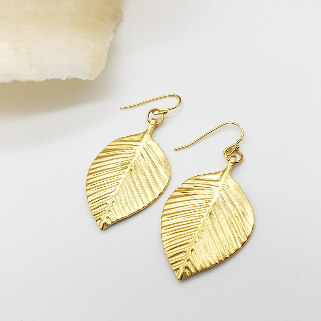 Queen Puabi Poplar Leaf Earrings - Sumerian