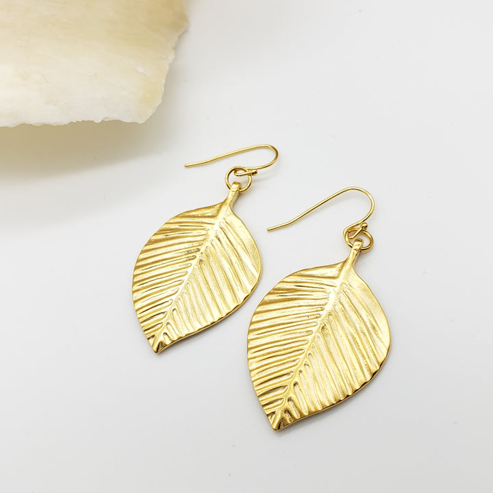 Queen Puabi Poplar Leaf Earrings - Sumerian