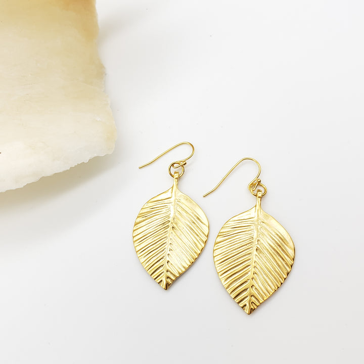 Queen Puabi Poplar Leaf Earrings - Sumerian