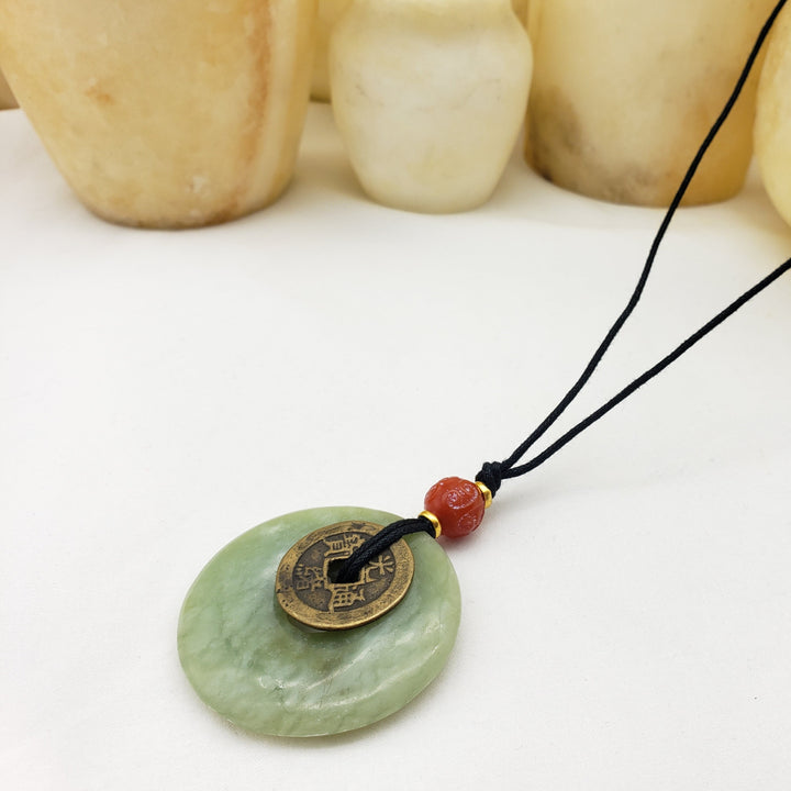 Jade "Bi" Disc with I Ching Coin