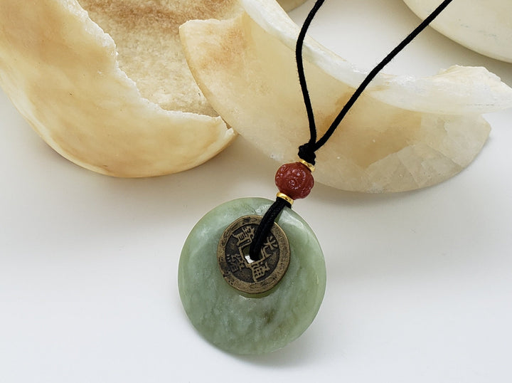 Jade "Bi" Disc with I Ching Coin