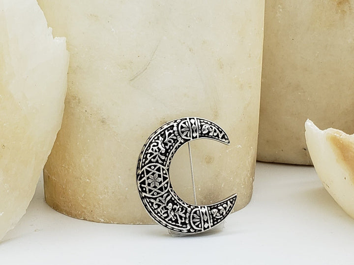 Crescent Moon Brooch