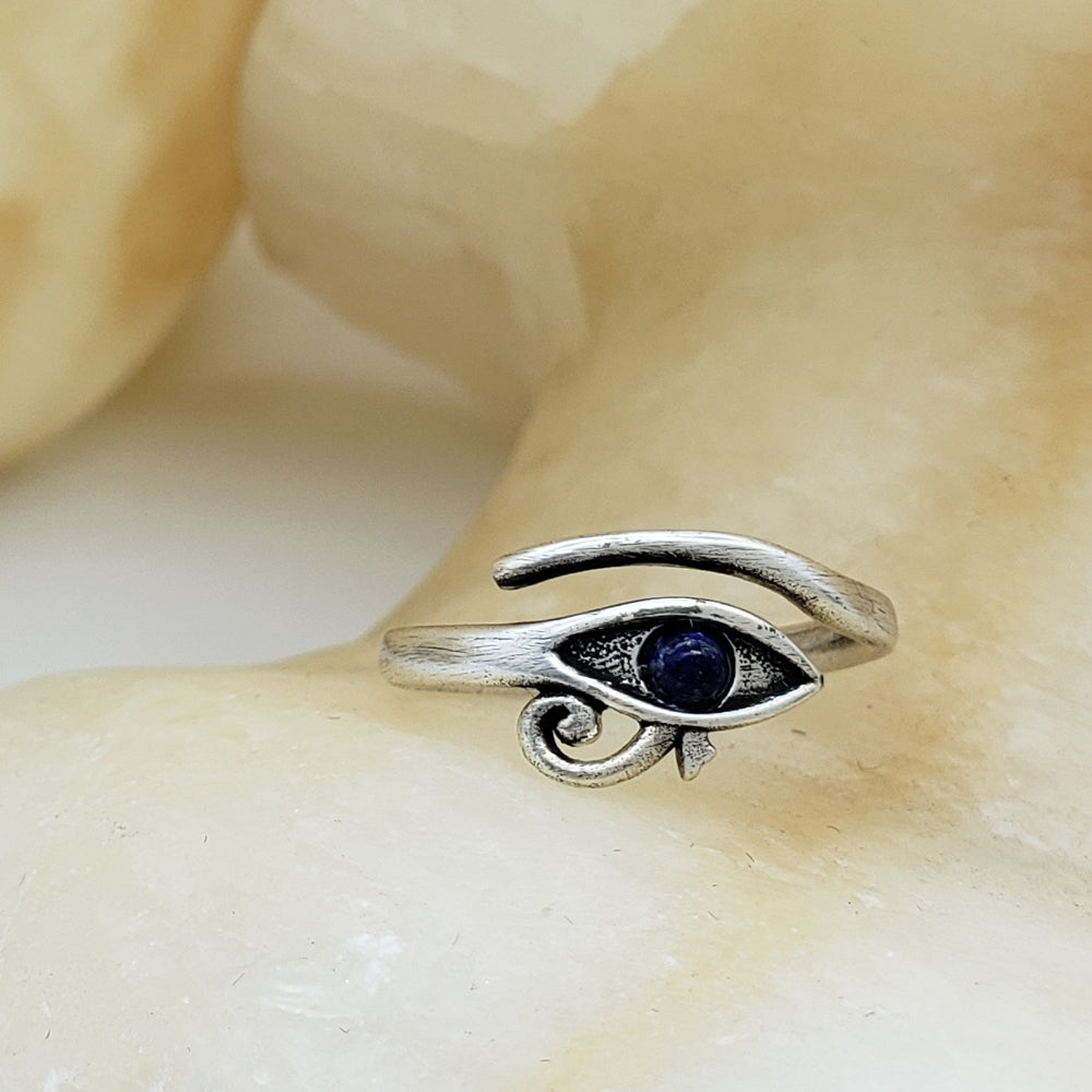 Eye of Horus Ring - Antique Silver Finish