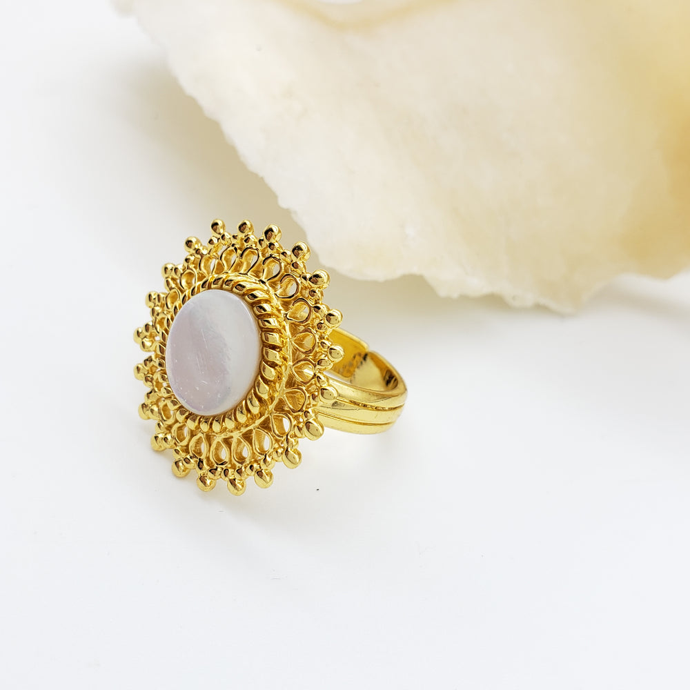 Mirror Ring with Mother of Pearl - Adjustable