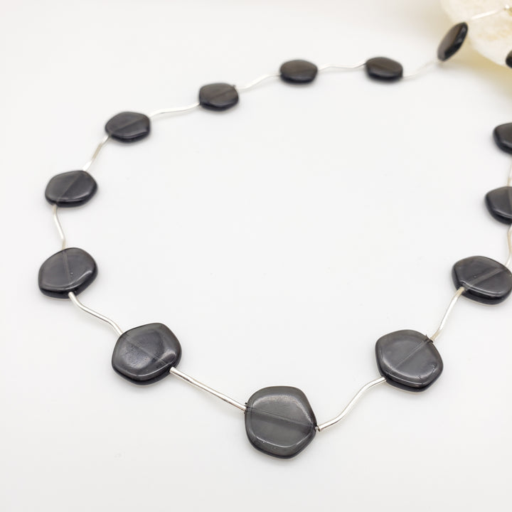 Smokey Coin Glass Necklace