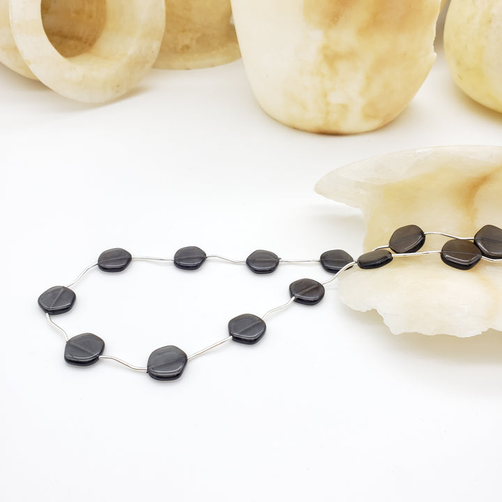 Smokey Coin Glass Necklace