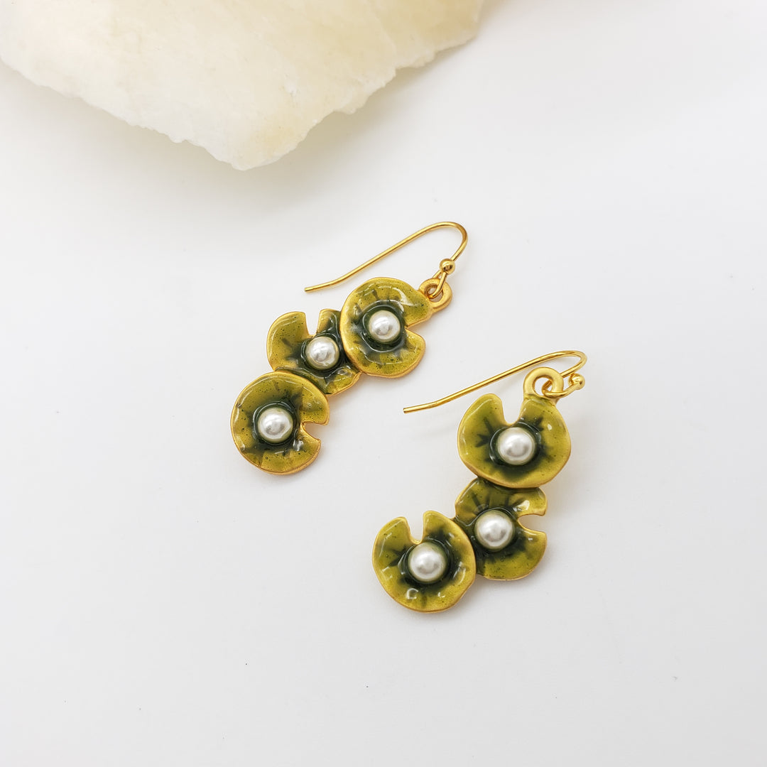Monet Water Lily Cluster Earrings