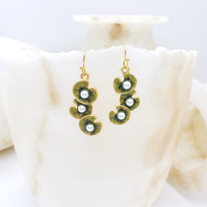 Monet Water Lily Cluster Earrings