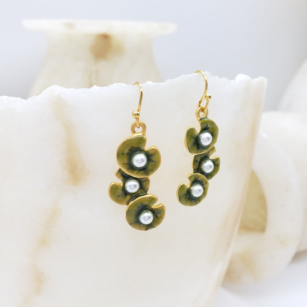 Monet Water Lily Cluster Earrings