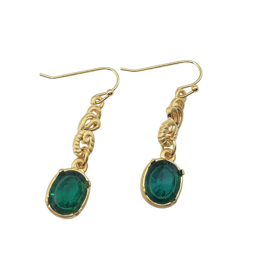 Art Nouveau 'Emerald' Earrings