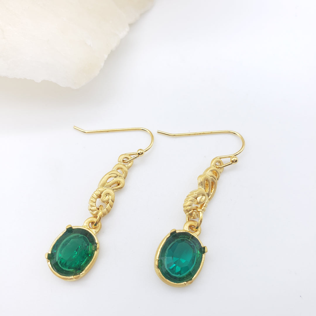 Art Nouveau 'Emerald' Earrings