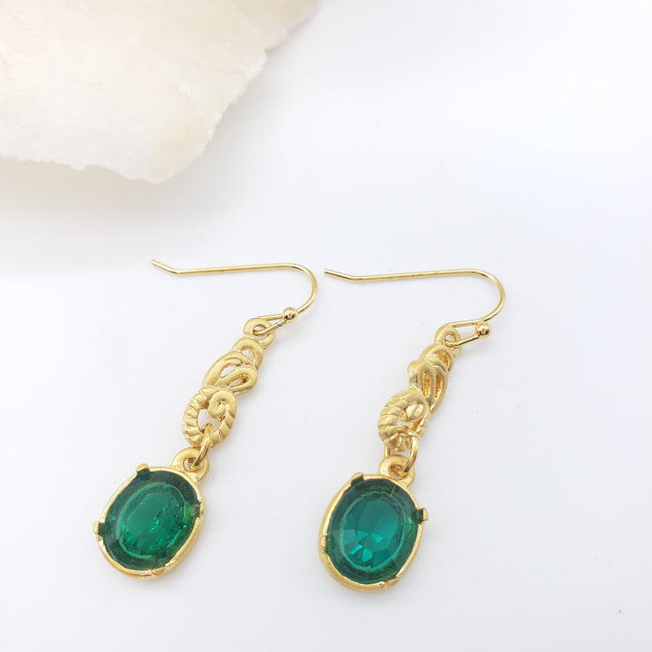 Art Nouveau 'Emerald' Earrings