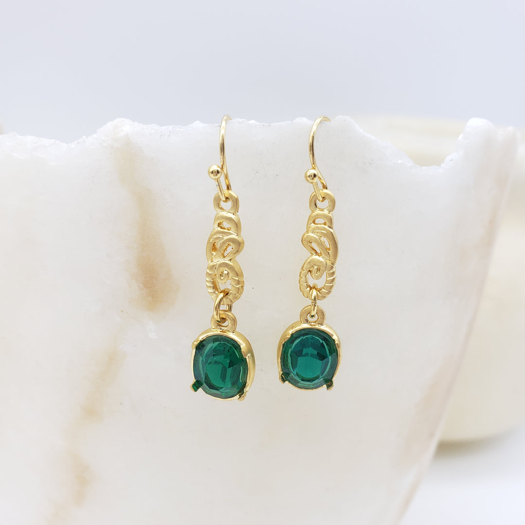Art Nouveau 'Emerald' Earrings
