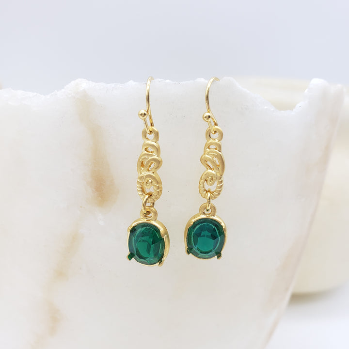 Art Nouveau 'Emerald' Earrings