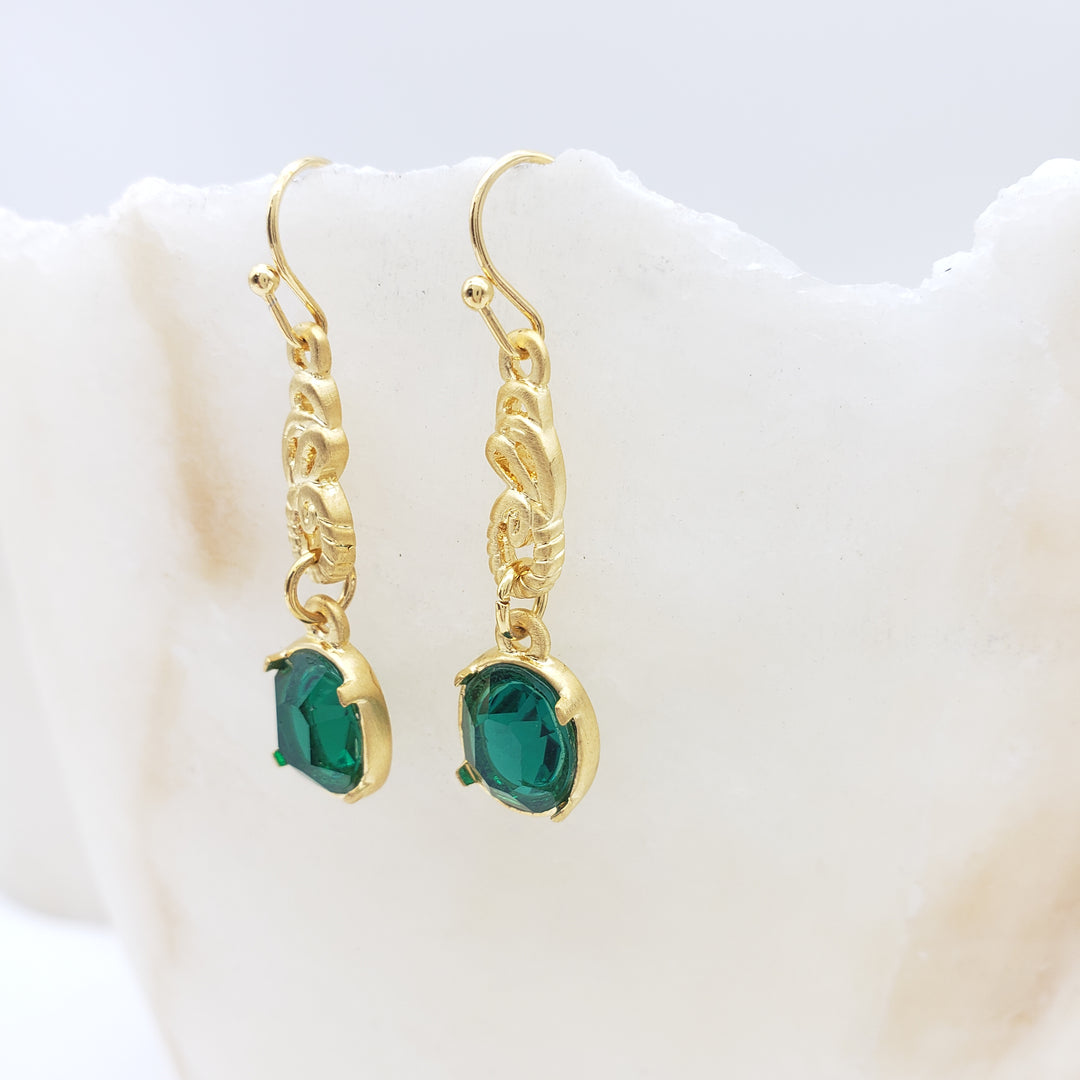 Art Nouveau 'Emerald' Earrings