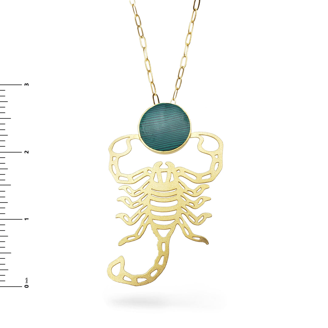 Scorpion Pendant with Replica Malachite